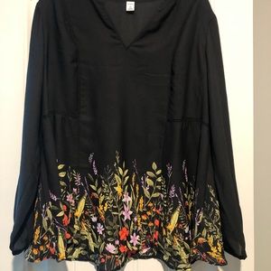 Black Floral Top